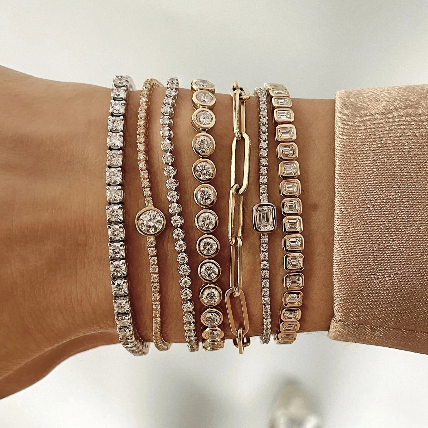 “Radiant Elegance Tennis Bracelet Set”