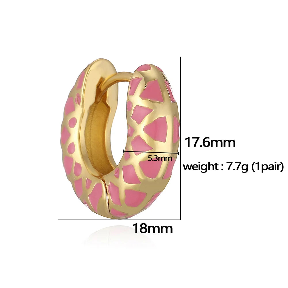 Colorful Enamel Hoop Earrings – 18K Gold Plated | Bold, Fun &amp; Stylish