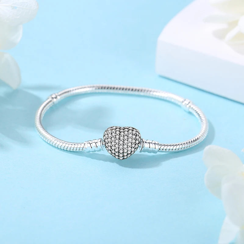 “Elegant Heart Collection” Sterling Silver Bracelets