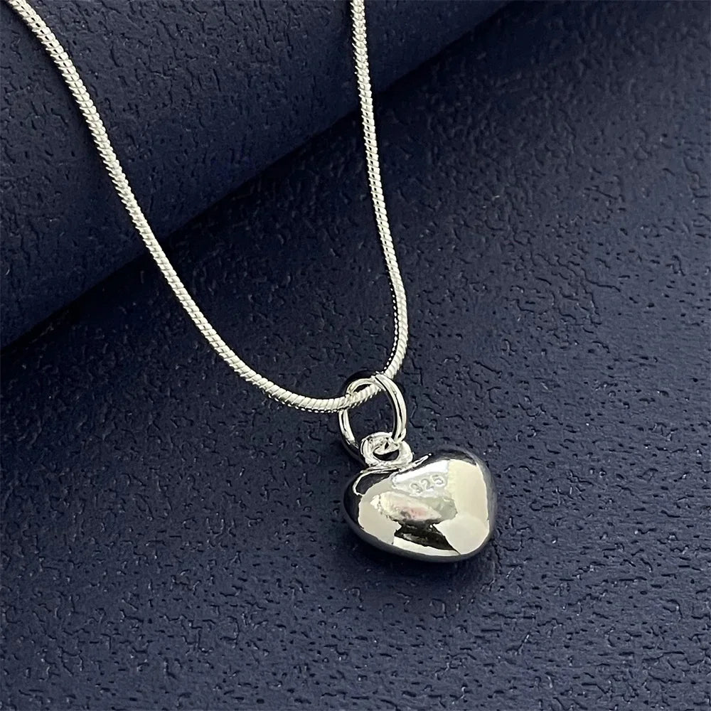 ilver Heart Charm Necklace