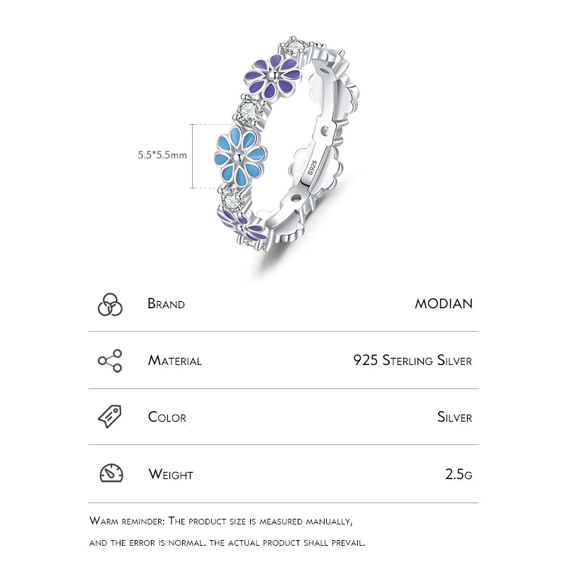 “Blue Blossom 925 Sterling Silver Ring”