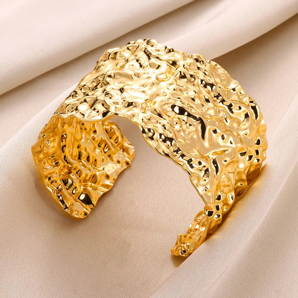 “Golden Wave Cuff Bracelet”