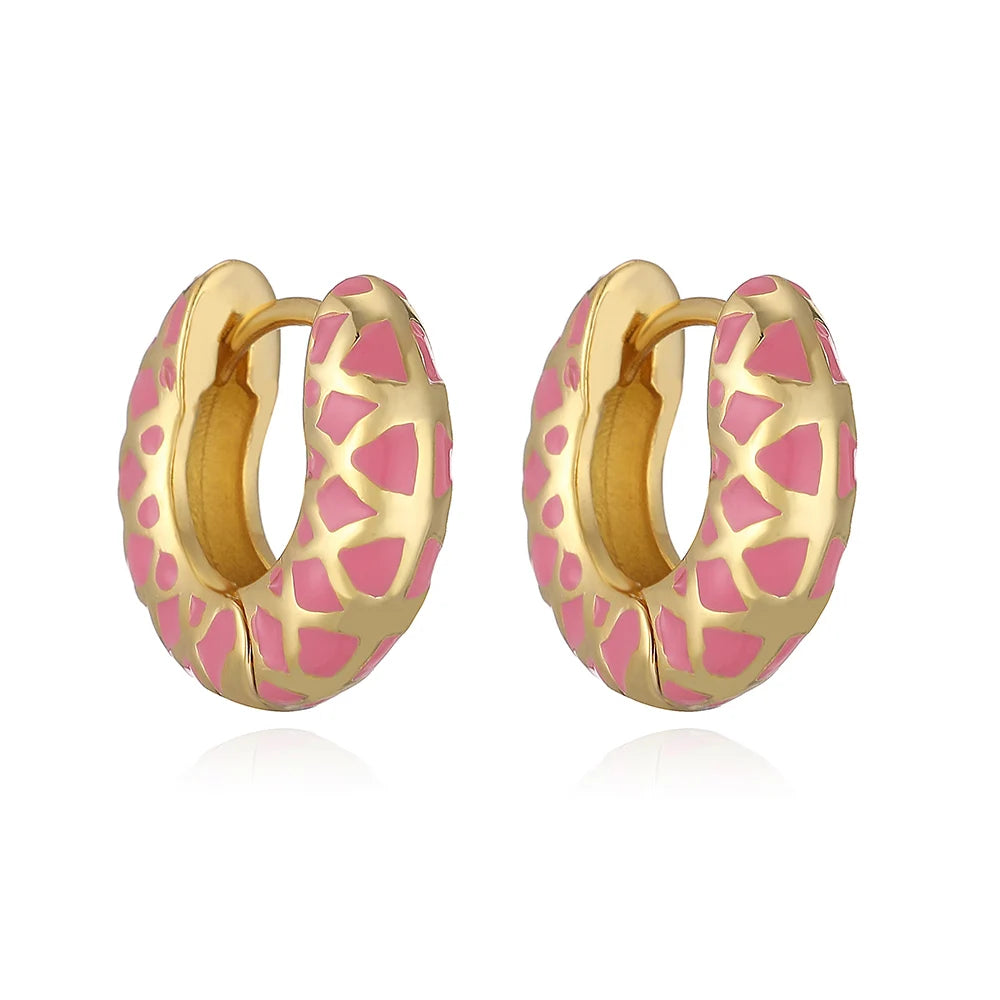 Colorful Enamel Hoop Earrings – 18K Gold Plated | Bold, Fun &amp; Stylish