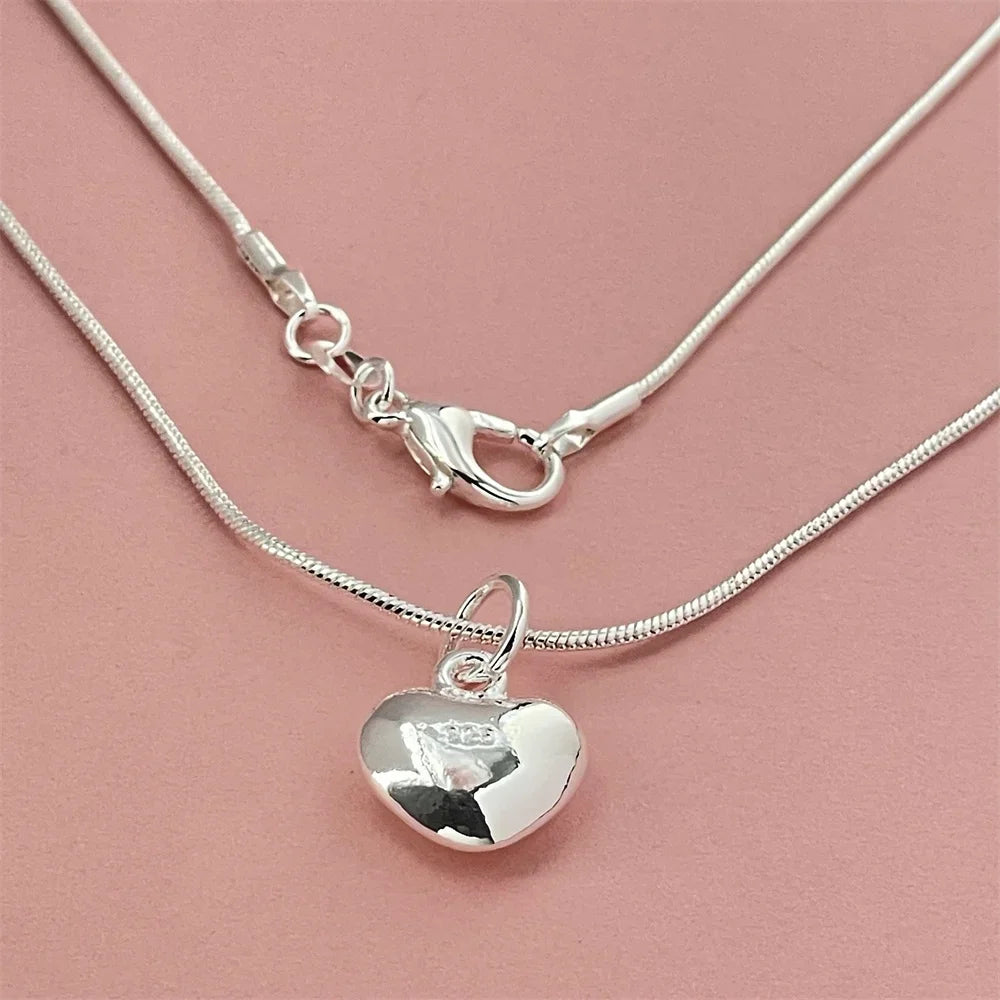 ilver Heart Charm Necklace