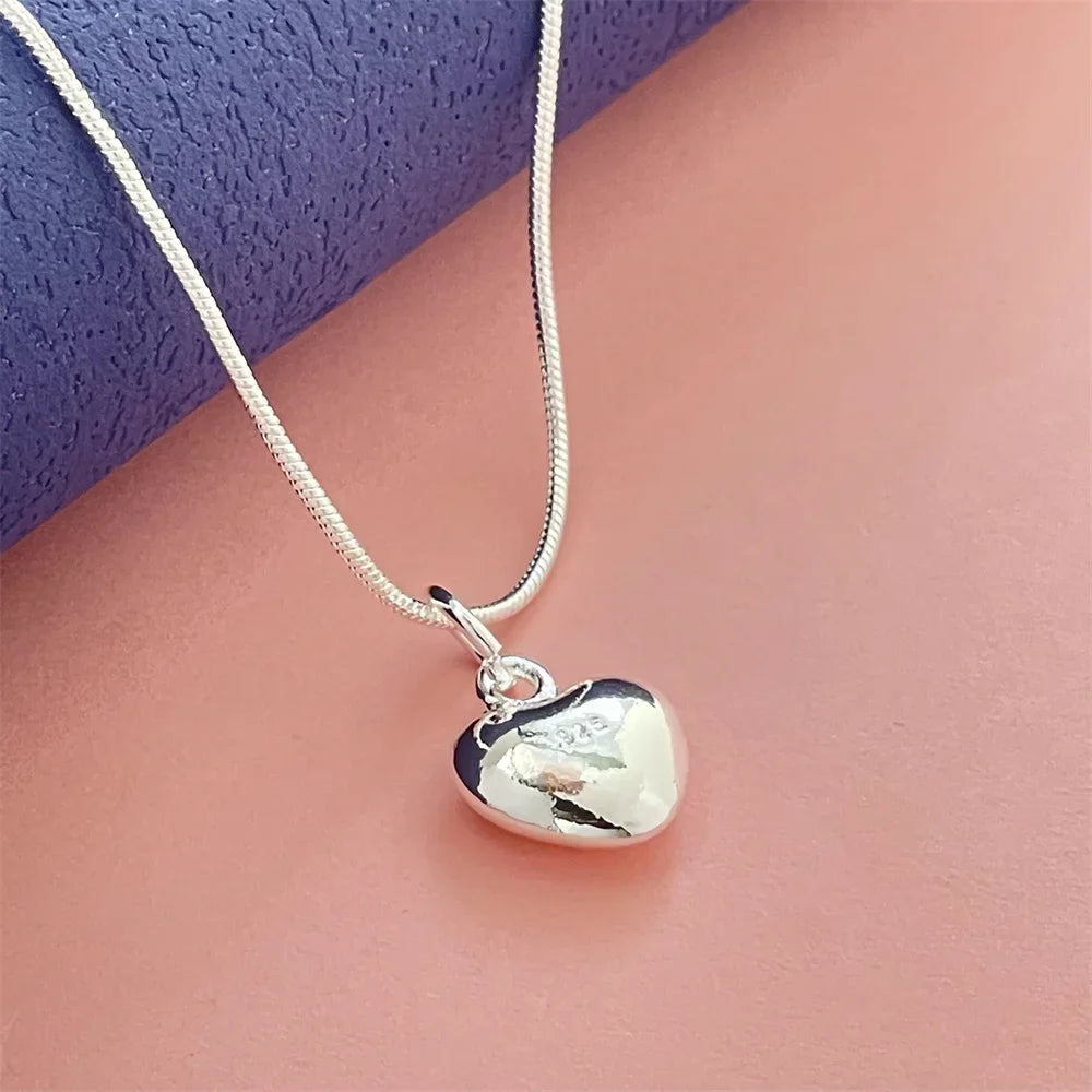 ilver Heart Charm Necklace