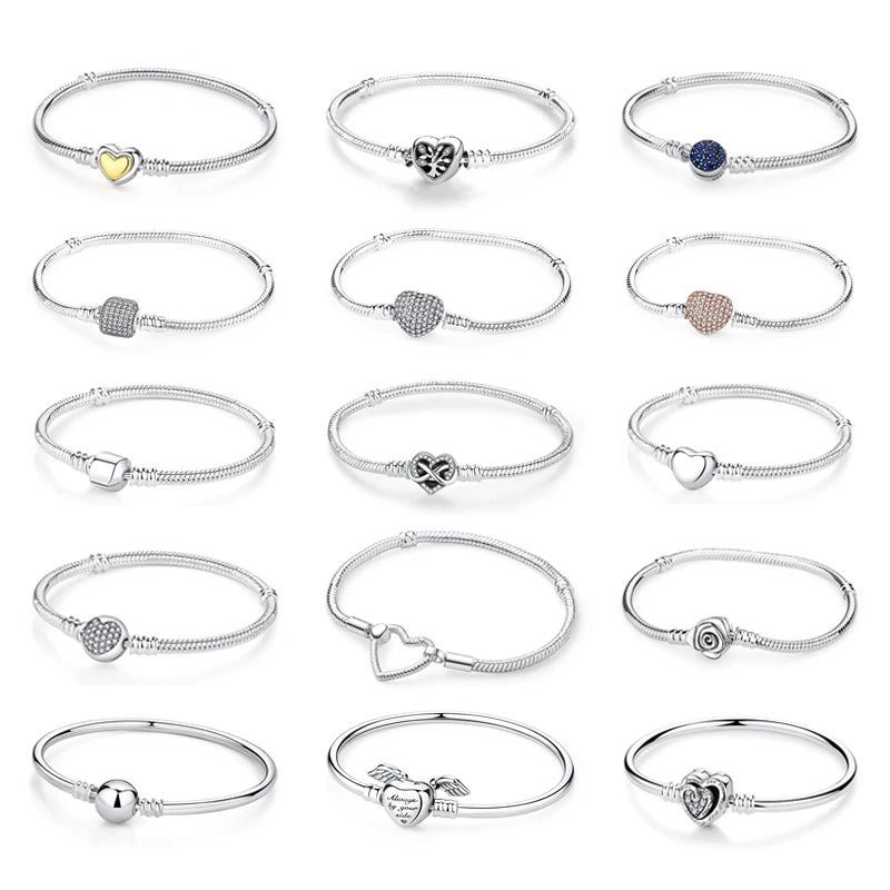 “Elegant Heart Collection” Sterling Silver Bracelets