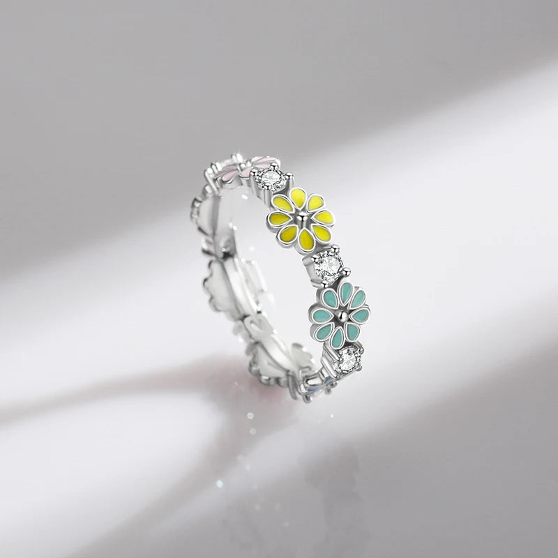 “Blue Blossom 925 Sterling Silver Ring”