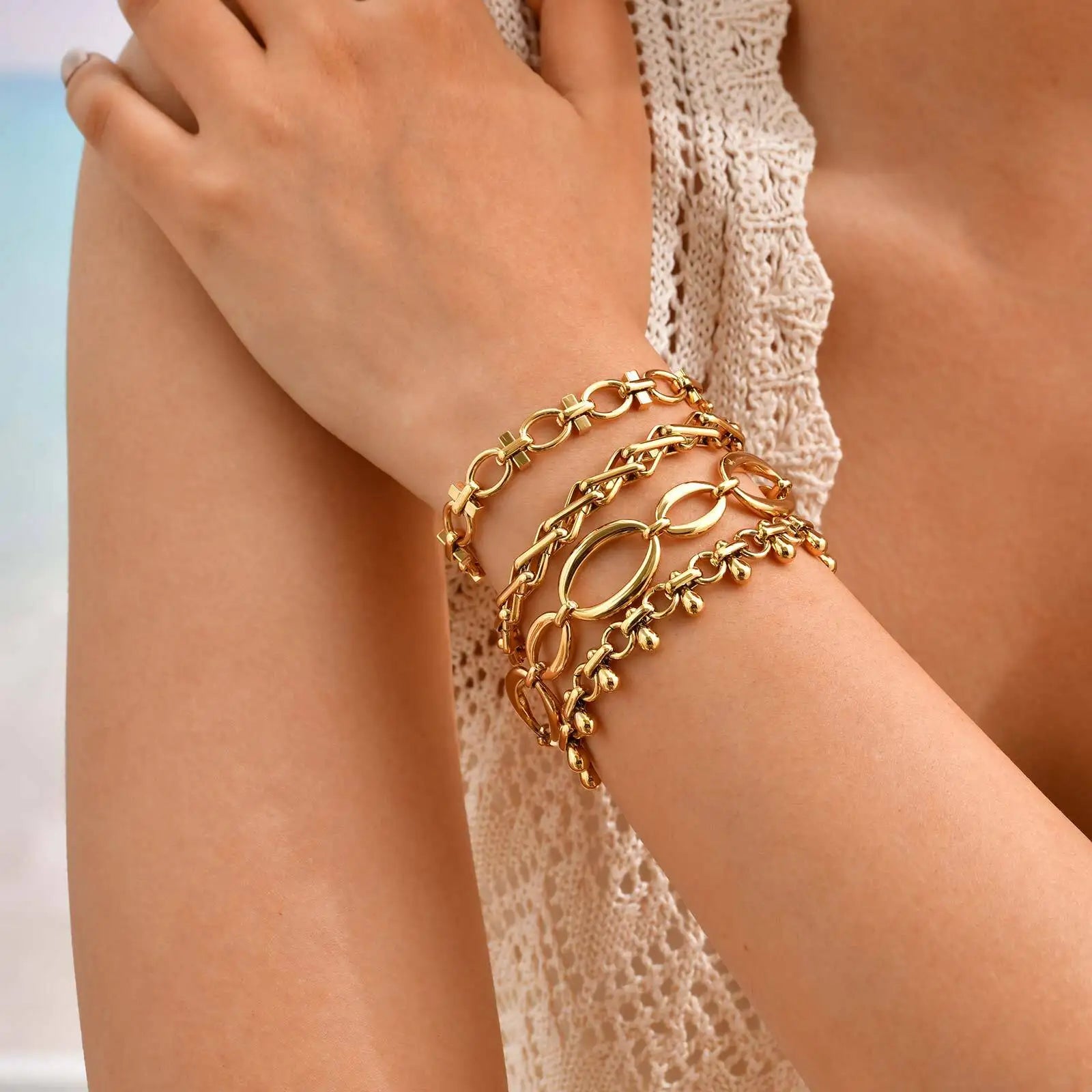 18K Gold Plated Chain Bracelets