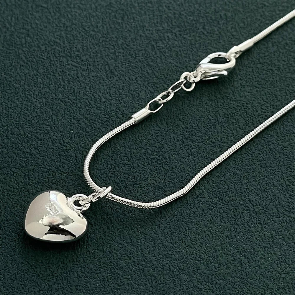 ilver Heart Charm Necklace