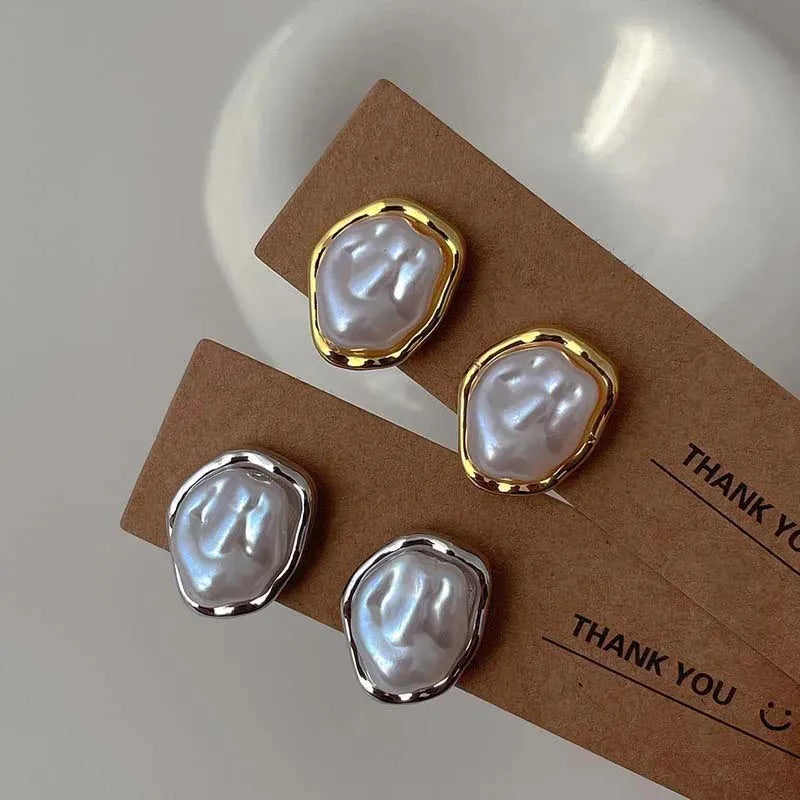 Modern Pearl Drop Earrings