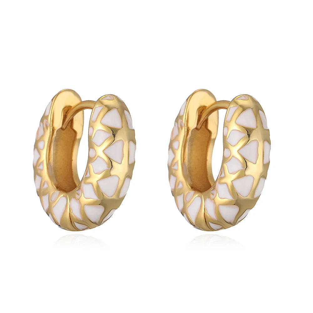 Colorful Enamel Hoop Earrings – 18K Gold Plated | Bold, Fun &amp; Stylish