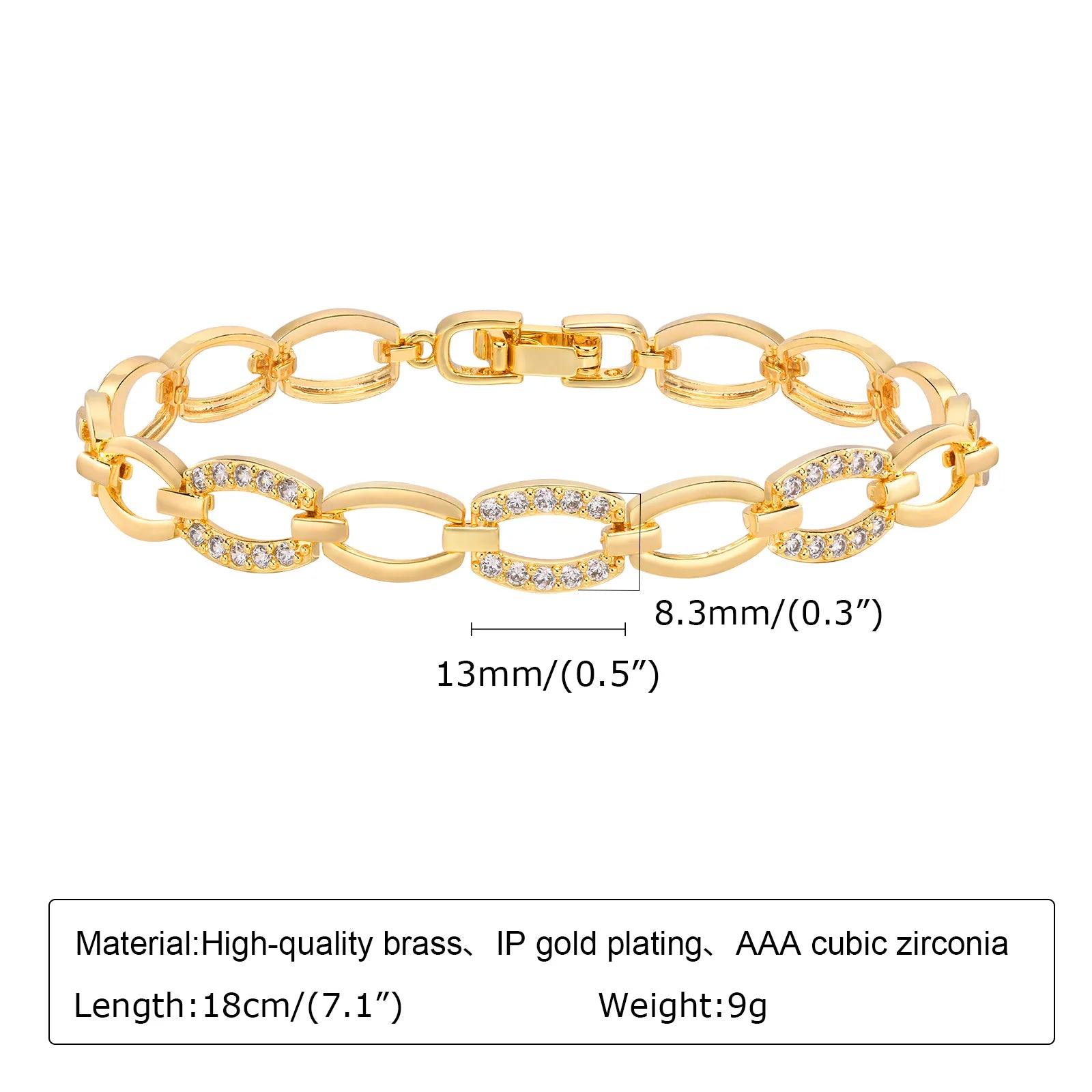 14K Gold Paperclip Chain Bracelet